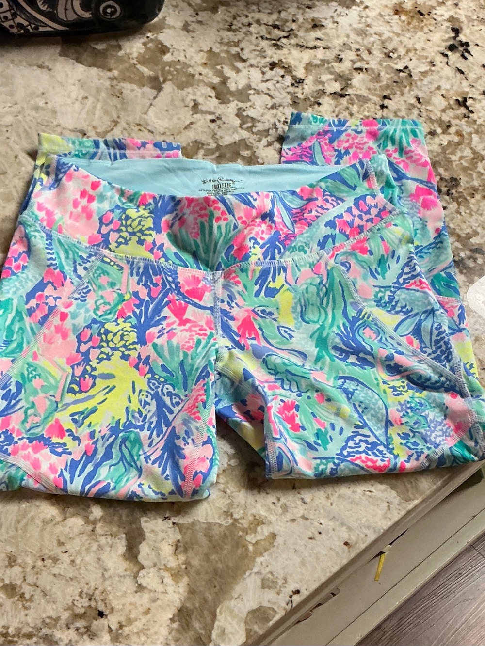 Lilly Pulitzer Multicolor Floral Swim Top in Aqua Pink Blue - Picture 4 of 5
